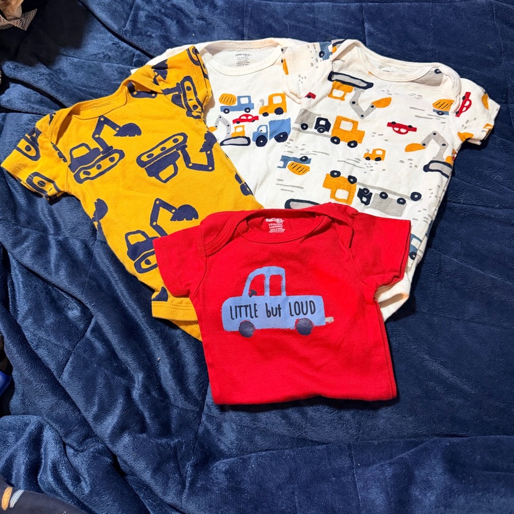 Construction and Vehicle Themed Baby Onesies